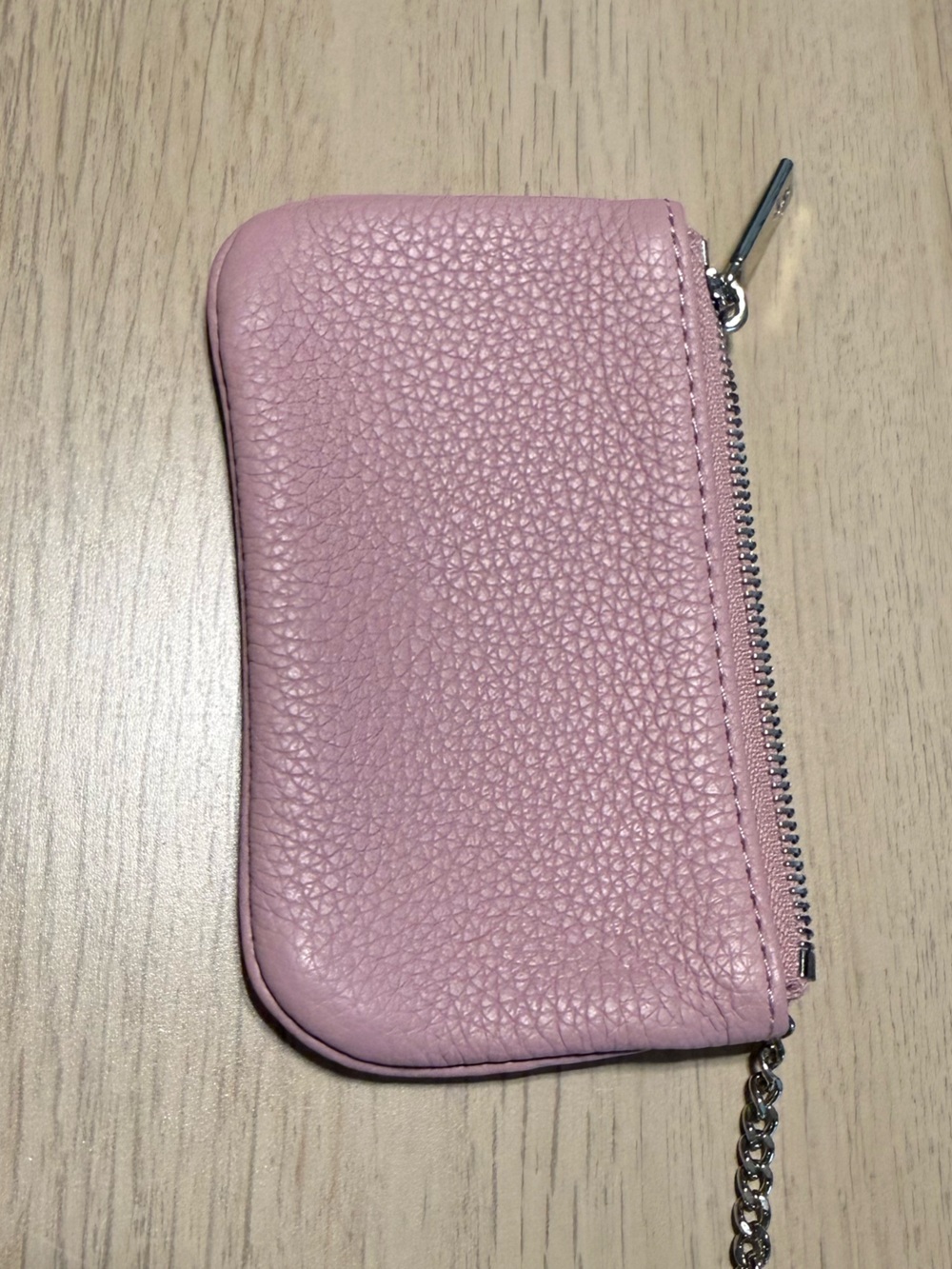 Pink Leather Keychain Wallet - Picture 2 of 2
